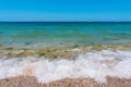 Sea waves roll on to a beach