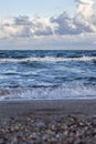 Sea waves, sandy beach Royalty Free Stock Photo