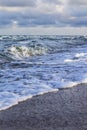 Sea waves, sandy beach Royalty Free Stock Photo