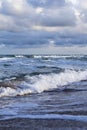 Sea waves, sandy beach Royalty Free Stock Photo