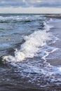 Sea waves, sandy beach Royalty Free Stock Photo