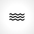 sea waves simple isolated black icon