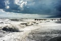 Sea waves during the storm Royalty Free Stock Photo
