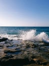 Sea waves that touches costel rocks which make your mood good and healthy Royalty Free Stock Photo