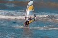 Sea Waves and Wind Surfing in the Summer in Windy Day Royalty Free Stock Photo