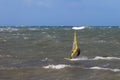 Sea Waves and Wind Surfing in the Summer in Windy Day Royalty Free Stock Photo