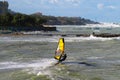 Sea Waves and Wind Surfing in the Summer in Windy Day Royalty Free Stock Photo