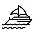 Sea yacht icon outline vector. Sail boat