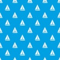Sea yacht pattern seamless blue