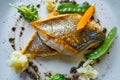 Seabass sea bass with stir fried vegetables