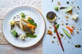 Seabass sea bass with stir fried vegetables Royalty Free Stock Photo