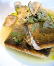 Seabass and truffels Royalty Free Stock Photo