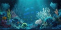 Seabed with corals and fish. Generative ai Royalty Free Stock Photo