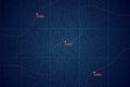 Seabed Topography Vector Topographic Map Conceptual UI Dark Blue Background