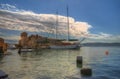 Seaboard on Kastela, Adriatic sea, near Split, Croatia - Kastel Gomilica Royalty Free Stock Photo