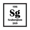 Seaborgium chemical element icon vector Royalty Free Stock Photo