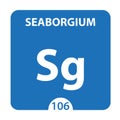 Seaborgium Chemical 106 element of periodic table. Molecule And Communication Background. Seaborgium Chemical Sg, laboratory and Royalty Free Stock Photo