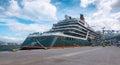 Seabourn Pursuit cruise ship in port of Ushuaia, Argentina. Royalty Free Stock Photo