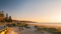 Seacliff beach with new esplanade at sunset Royalty Free Stock Photo