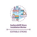 Seafarer and offshore installation worker concept icon
