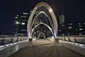 Seafarers Bridge in Melbourne during night time Royalty Free Stock Photo