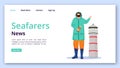 Seafarers news landing page vector template