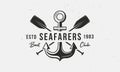 Seafarers, sailing, yachting logo, poster template.