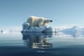 Seafaring Polar bear on iceberg. Generate Ai