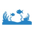 Seafloor scene isolated icon