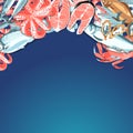 Seafood banner with copy space for text