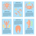 Seafood banners set