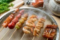 Seafood barbecue on grill