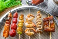 Seafood barbecue on grill