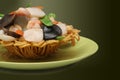 Seafood Basket with Gradient Background Royalty Free Stock Photo