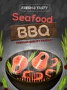Seafood BBQ Banner, Fresh and Tasty Product Flyer