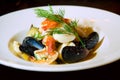 Seafood bouillabaisse or soup Royalty Free Stock Photo