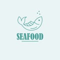 Seafood brand logo design. Fish logotype. Restaurant logo template. Royalty Free Stock Photo