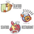 Seafood Cartoon Mascot Chef In Toque