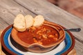 Seafood cioppino with French bread Royalty Free Stock Photo