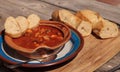 Seafood cioppino with French bread Royalty Free Stock Photo