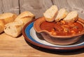 Seafood cioppino with French bread Royalty Free Stock Photo