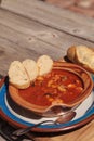 Seafood cioppino with French bread Royalty Free Stock Photo