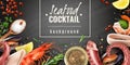 Seafood Cocktail Background Poster Royalty Free Stock Photo