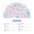 Seafood concept in half circle