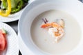 Seafood congee, asian style breakfast