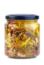 Seafood conserved in glass jar