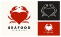 Seafood crab lobster logo template design vector illustration.