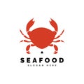 Seafood crab lobster logo template design vector illustration.