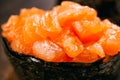 Seafood delicatessen salmon gunkan maki sushi roll