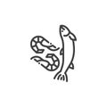 Seafood department line icon